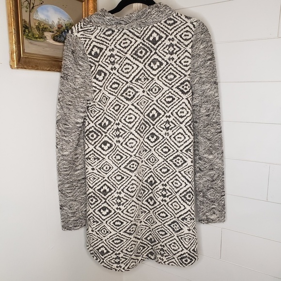 Anthro Postmark Konya Tunic Cowlneck Pocket Sweater Black White Size Small - Picture 3 of 6